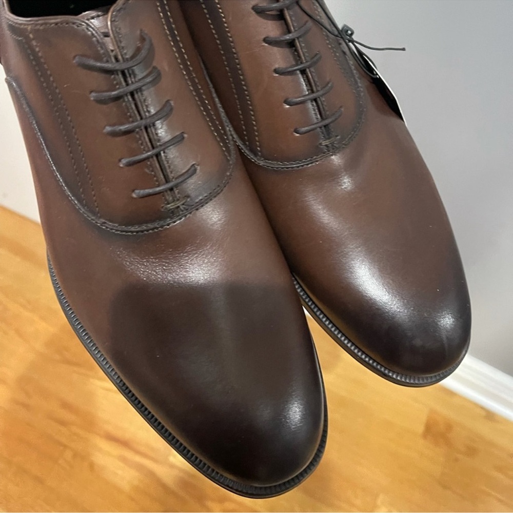 Brand New Zara Men's Classic Drk Brown Oxfords Sz 13 (46) - Picture 4 of 16